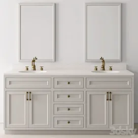 Bathroom Set Wood Marble Set